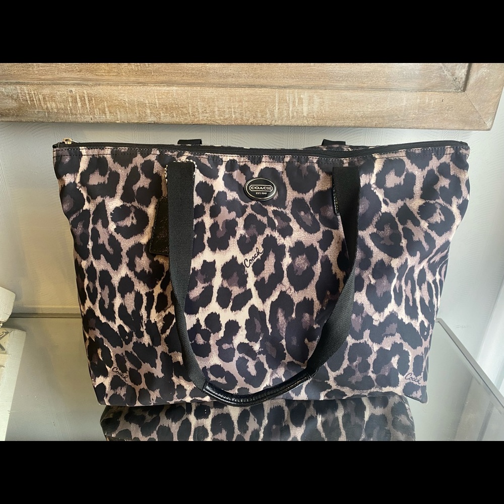 Coach large cheetah Leopard tote